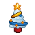 Frosty Christmas Tree (Blue & Gold, Red Base)
