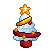 Frosty Christmas Tree (Red & Gold, Red Base)