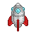 Silver Toy Rocket